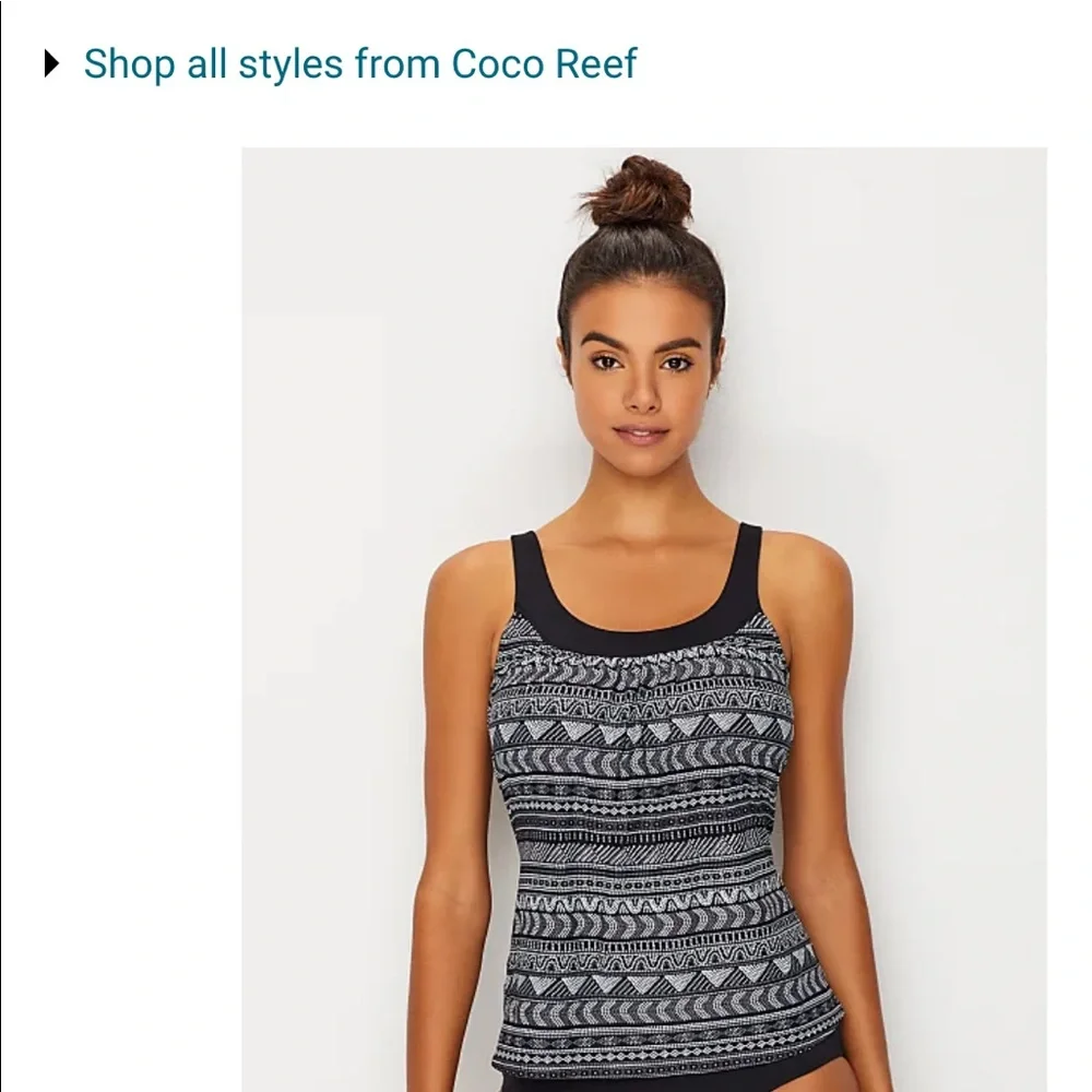 Coco Reef Pacific Stone Black & Gray Tankini 32C
